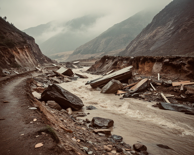 Nepal Flood Aftermath Atmosphere