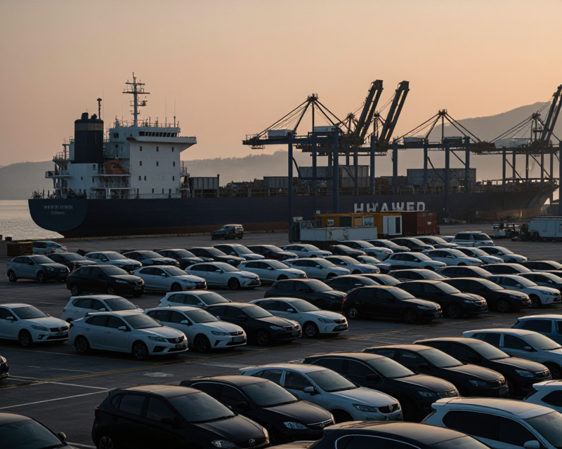 Industrial Port at Twilight