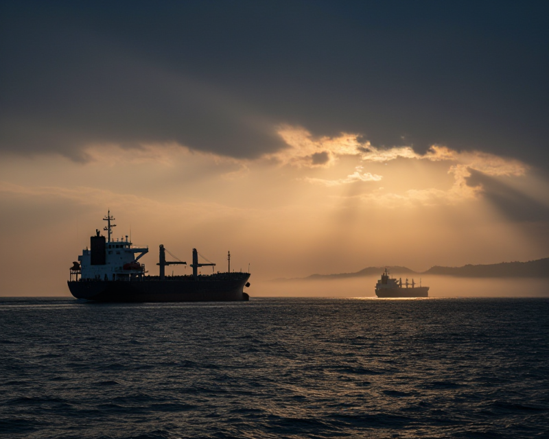 Cinematic Strait of Hormuz at Twilight