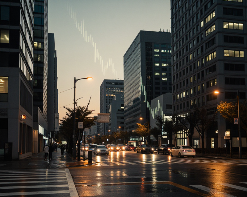 Seoul Financial District Dusk