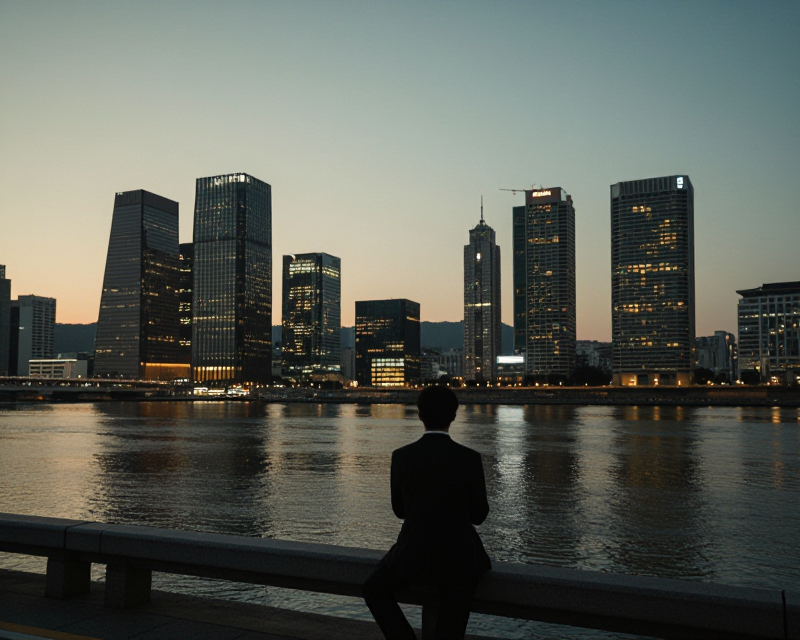 Seoul Financial District Twilight